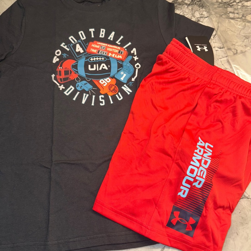 Under Armour Youth Medium (10/12) Boys Outfit Set Summer Shorts Sports